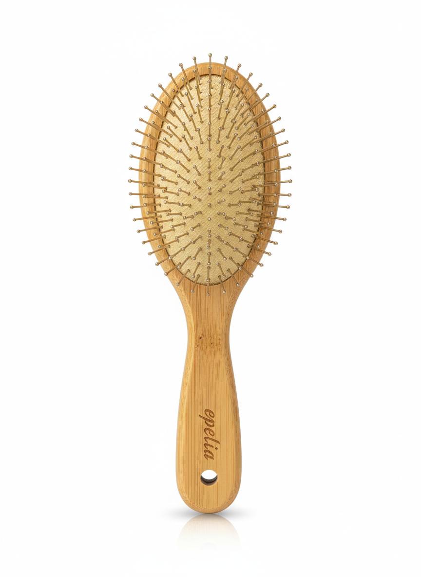 Epelia Metal Pins Bamboo Hair Brush