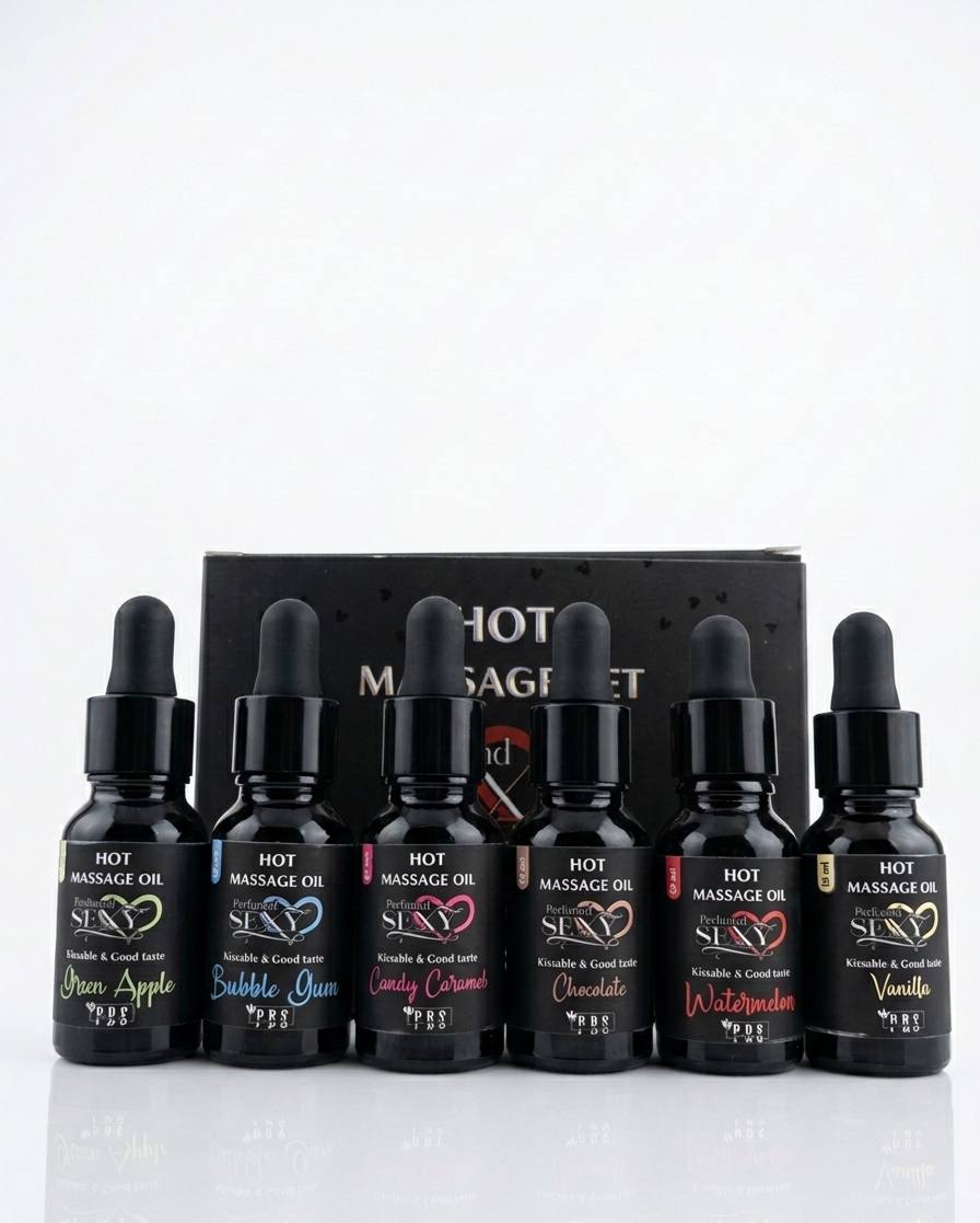 HOT MASSAGE OIL – 6in1 Travel size Box