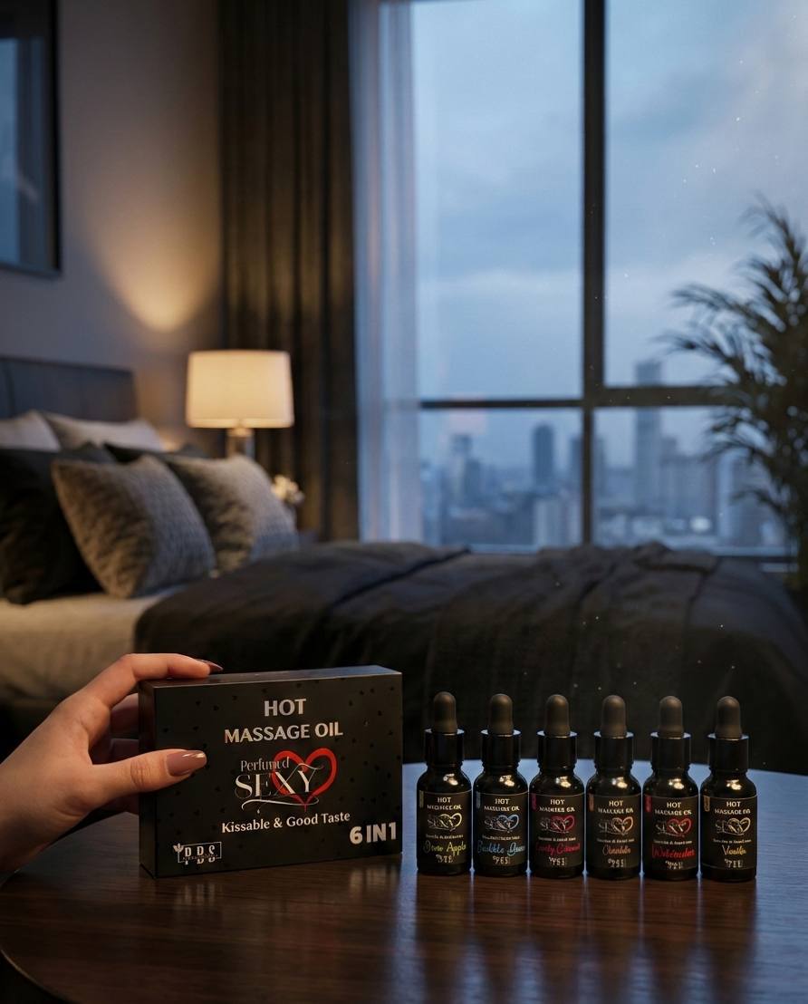 HOT MASSAGE OIL – 6in1 Travel size Box