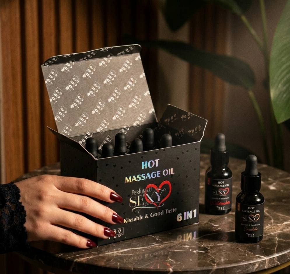 HOT MASSAGE OIL – 6in1 Travel size Box
