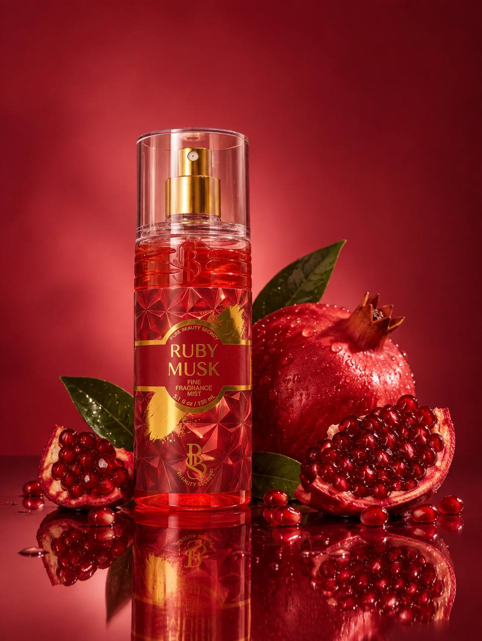 PBS Ruby Musk Fine Fragrance Mist – Pomegranate & Musk Body Mist – 150ml