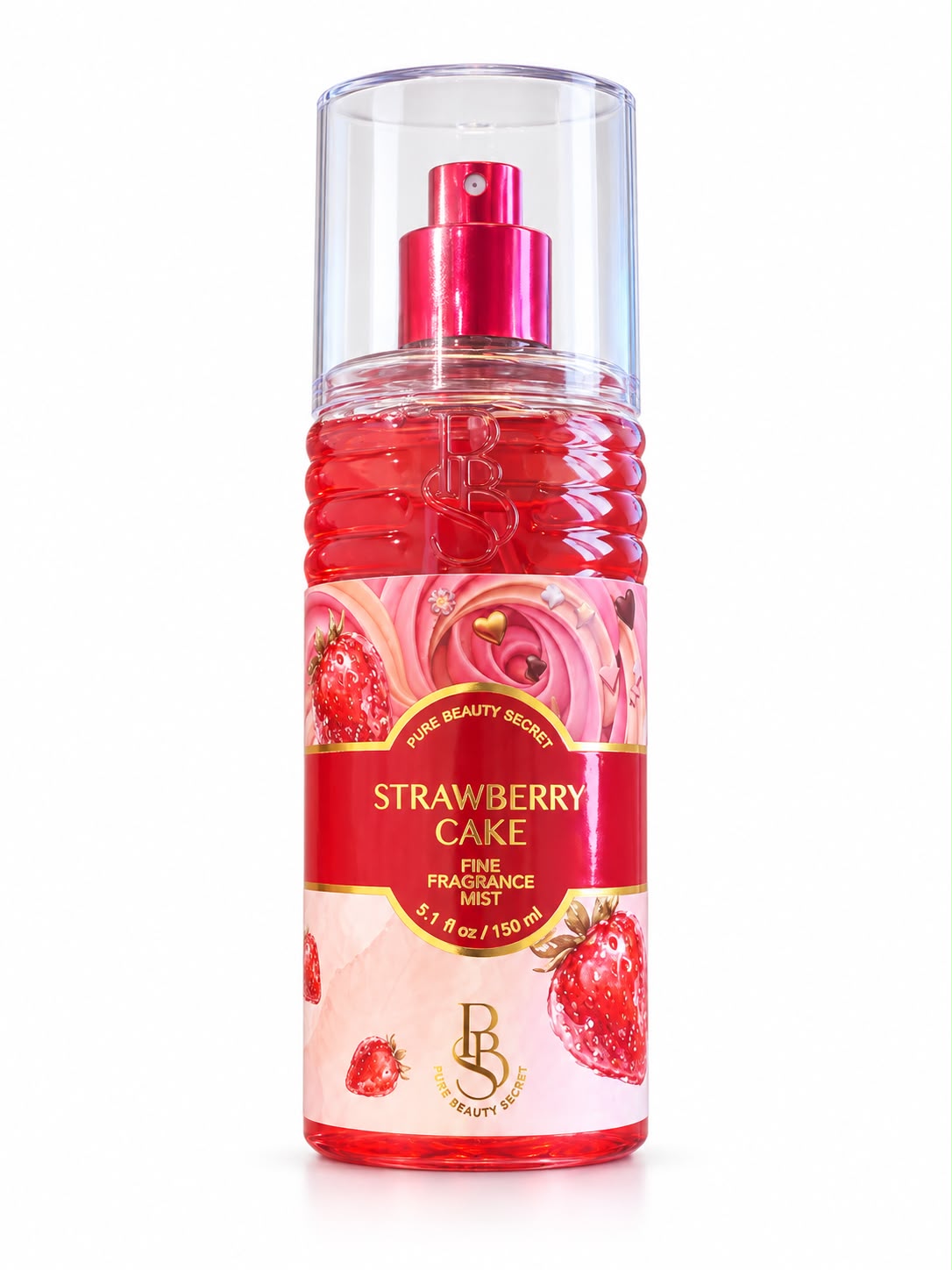 PBS Strawberry Cake Fine Fragrance Mist – Sweet Strawberry & Creamy Cake Scent – 150ml
