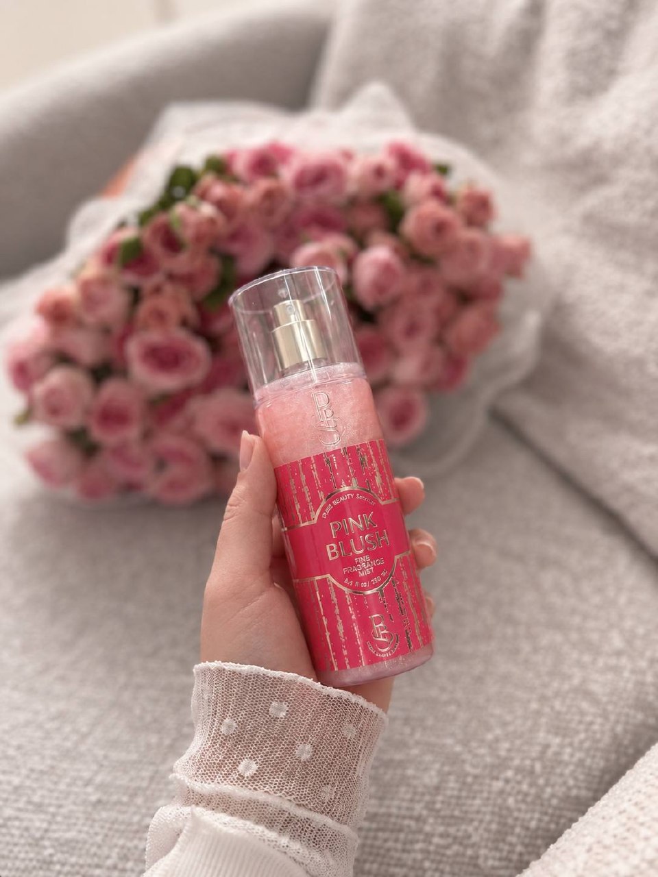 PBS Pink Blush Fine Fragrance Mist – Feminine Body Mist with Pink Shimmer – 150ml