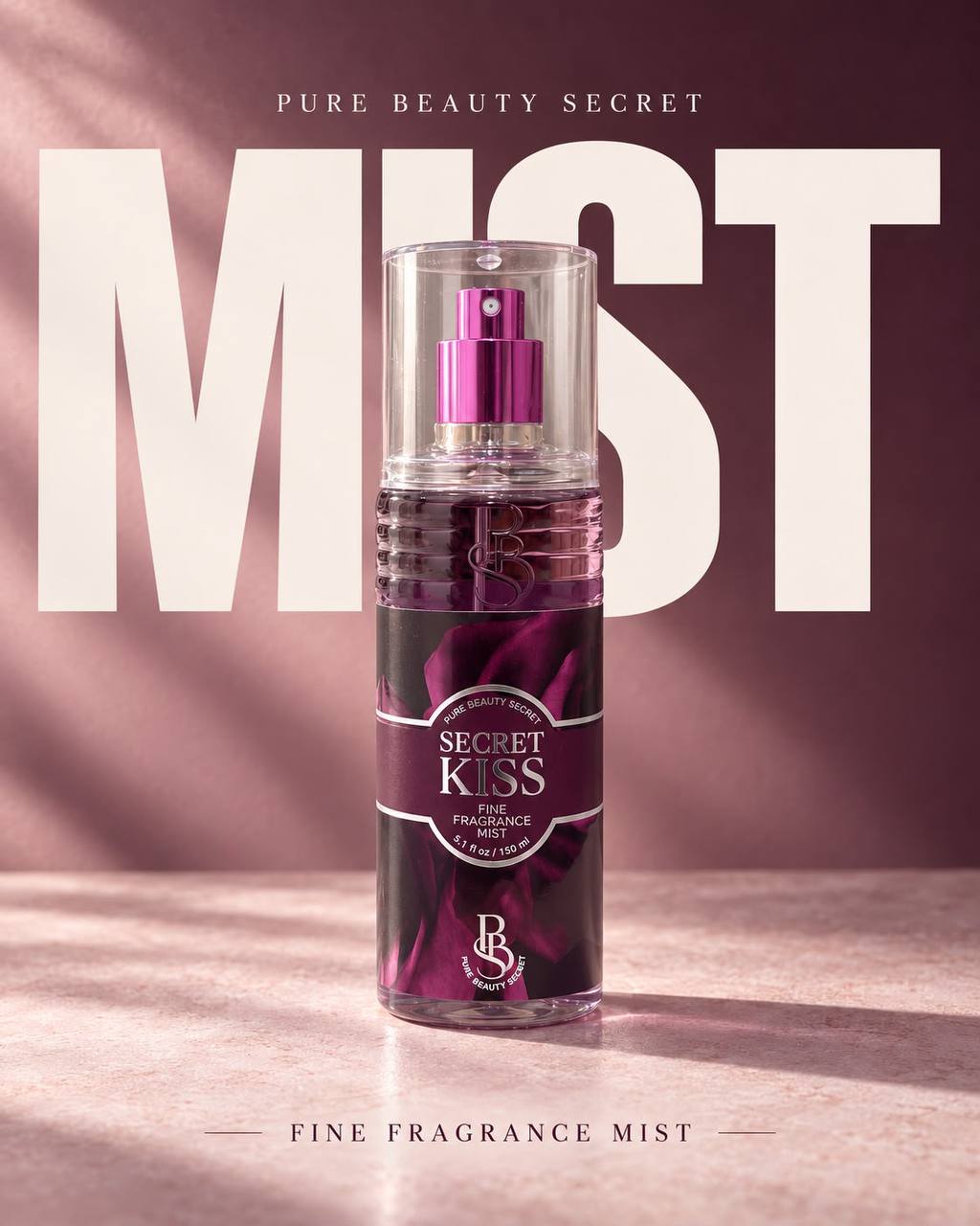 PBS Secret Kiss Fine Fragrance Mist – Elegant & Romantic Feminine Body Mist – 150ml